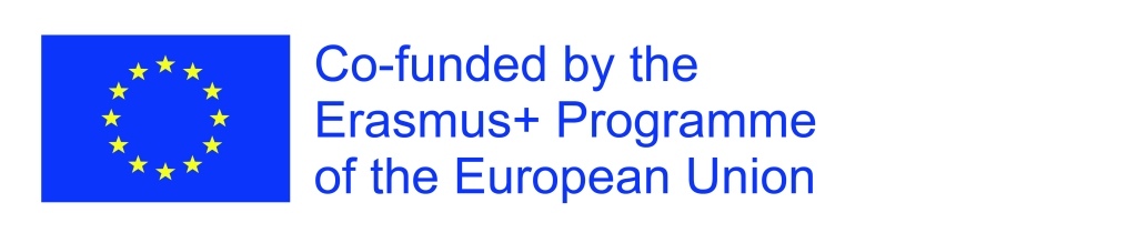 EU flag logo with text: Co-funded by the Erasmus + Programme of the European Union